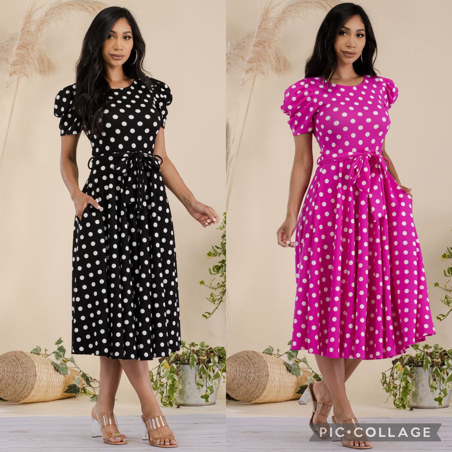 Polka Dot Midi Dress