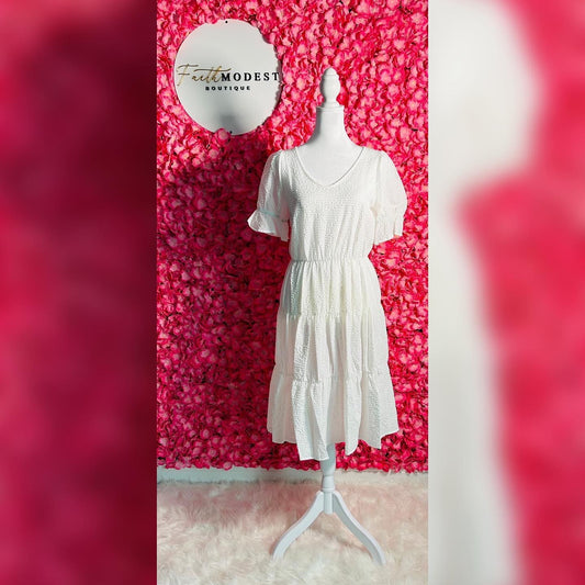 Ivory Plaided Dress