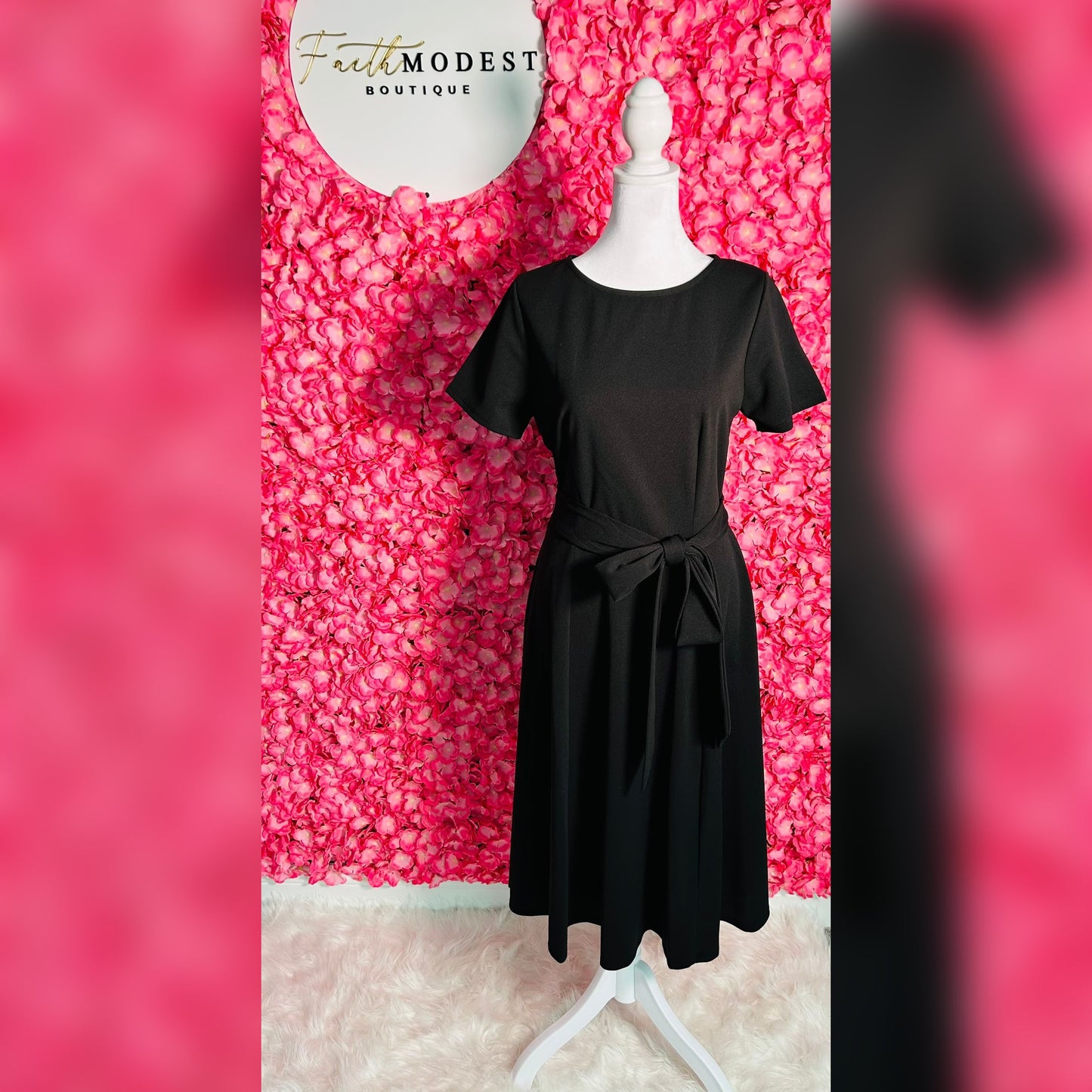 Black Self Tie Dress